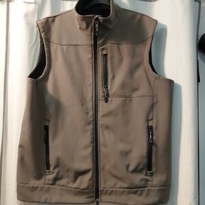 Western Roper Technical Mens Brownish Gray Polyester Softshell Vest, Sz 2X